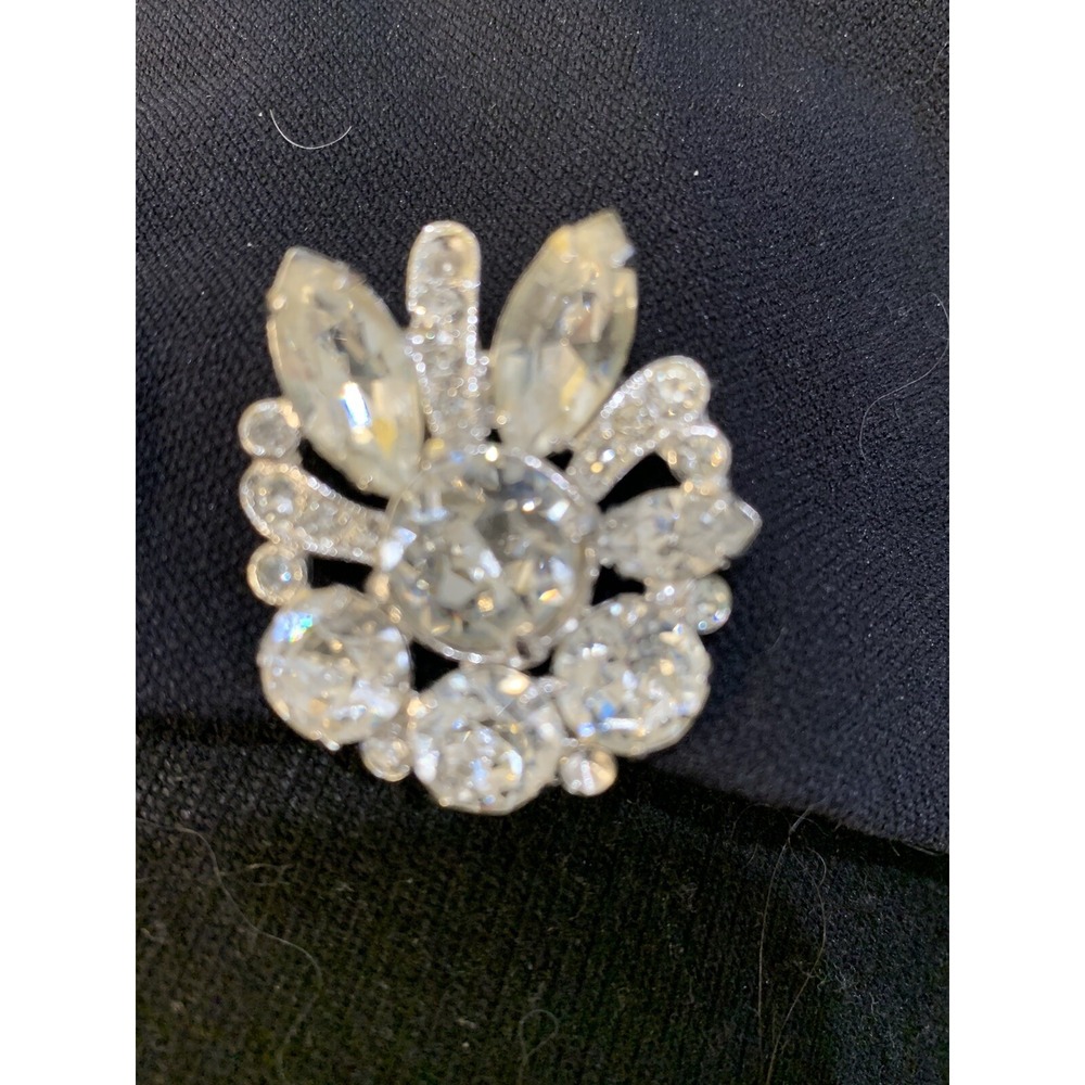 EISENBERG Vintage‎ Crystal Rhinestone Climber Clip-on Earrings Circa 1950 Signed - Picture 4 of 10